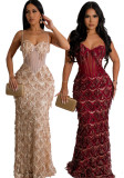 Women Sequin Party Suspender Bodycon Dress