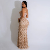Women Sequin Party Suspender Bodycon Dress