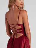 Women Sexy Backless Suspender Dress