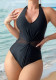 Halter Pleated Mesh Slim Fit Sexy One-Piece Swimsuit