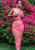 Fashion Sexy Patchwork Strap Long Dress Women's Clothing