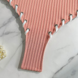 Lace-Up Colorblock Sexy One-Piece Strap Swimsuit