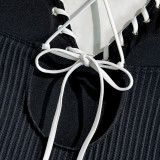 Lace-Up Colorblock Sexy One-Piece Strap Swimsuit