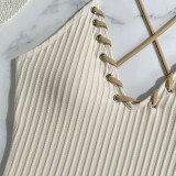 Lace-Up Colorblock Sexy One-Piece Strap Swimsuit