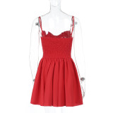 Women Spring Sexy Button Suspender Tutu Skirt