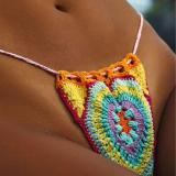 Women Knitting Lace-Up Bikini Swimwear Two Pieces