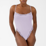 Sexy Lace Strap One-Piece Skinny Sports Casual Bodysuit