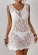 Women's Beach Cover-Up Sexy Hollow Sleeveless Knitting Dress