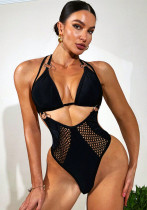 See-Through Mesh Sexy Low Back High Waist Tight Fitting Lace-Up Bikini Swimsuit See-Through Mesh Sexy Low Back High Waist Tight Fitting Lace-Up Bikini Swimsuit