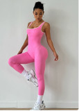 Sports Jumpsuit Sleeveless Quick-Drying Ribbed Tight Fitting Fitness One-Piece Yoga Suit