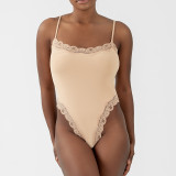 Sexy Lace Strap One-Piece Skinny Sports Casual Bodysuit