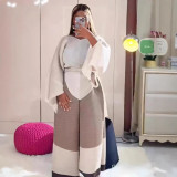 African Plus Size Women's Clothing Casual Fashion Color Matching Loose Two-Piece Pants Set