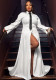 Spring Slim Waist White Long Slit Shirt Dress Tie Shorts Set