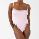 Sexy Lace Strap One-Piece Skinny Sports Casual Bodysuit