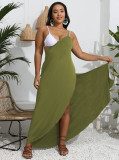 Plus Size Women's Shawl One-Piece Irregular Beach Multi-Wear Strap Cross Dress