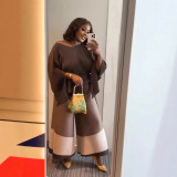 African Plus Size Women's Clothing Casual Fashion Color Matching Loose Two-Piece Pants Set
