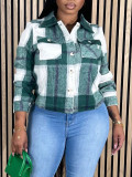 Women's Fashion Casual Plaid Shirt Coat