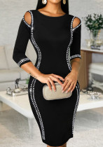 Women's Summer And Spring Sequin Patchwork Dress