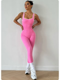 Sports Jumpsuit Sleeveless Quick-Drying Ribbed Tight Fitting Fitness One-Piece Yoga Suit