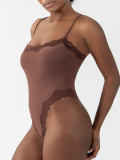 Sexy Lace Strap One-Piece Skinny Sports Casual Bodysuit