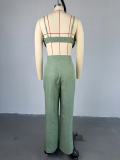 Women Fall Strapless Top and Pant Two Piece Set