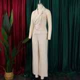 Women's Turndown Collar Sexy Fashion Chain Casual Wide Leg Africa Jumpsuit