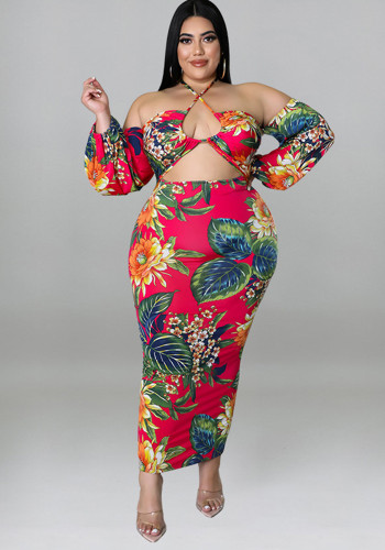 Plus Size Women summer suspender sexy strapless Cut Out Sexy dress