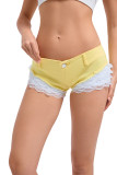 Sexy Low-Waist Lace Patchwork Denim Hot Shorts