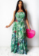 Women Spring Pleated Patchwork Print Dress