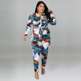 Women Print Top and Pant Two-piece Set