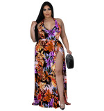 Plus Size Women summer suspender Jumpsuit plus chiffon jacket