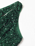 Sexy Sequin One-Shoulder Split Fishtail Evening Dress