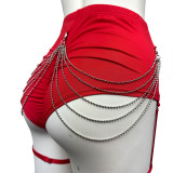 Sexy Women Chain High Waist Sports Shorts