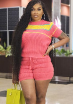Women's Sweater Fashion Casual Shorts Two Piece Set Women's Sweater Fashion Casual Shorts Two Piece Set