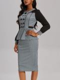 Houndstooth Elegant Women's Fashion Career Dress