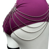 Sexy Women Chain High Waist Sports Shorts