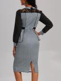 Houndstooth Elegant Women's Fashion Career Dress