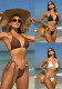 Women sexy backless solid drawstring lace-up halter neck bikini Swimwear