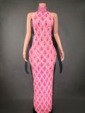 Plus Size Women rhinestone dress