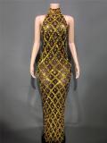 Plus Size Women rhinestone dress
