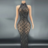 Plus Size Women rhinestone dress