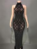 Plus Size Women rhinestone dress
