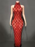 Plus Size Women rhinestone dress