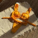 Women sexy solid Metallic five-pointed star Two Pieces Swimwear