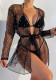 Women summer Beach Holidays bikini mesh Swimwear beach blouse