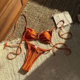 Women sexy Solid Halter Neck Swimwear