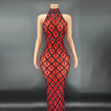 Plus Size Women rhinestone dress