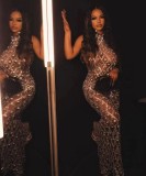 Plus Size Women rhinestone dress