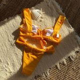 Women sexy solid Metallic five-pointed star Two Pieces Swimwear