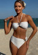 Women Solid Strapless Two Pieces Swimwear